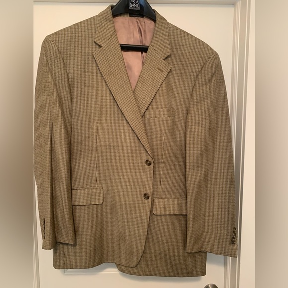 Chaps Sport Coat Mens Sz 48R Brown/Black 50/50 Silk/WoolPre-Owned